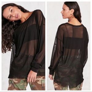 Truly Madly Deeply Oversized Mesh Shirt
